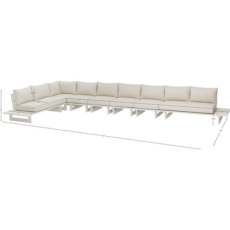 Meridian Maldives Cream Water Resistant Fabric Outdoor Patio Modular Sectional IMAGE 10