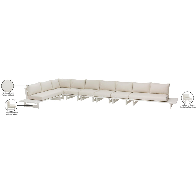 Meridian Maldives Cream Water Resistant Fabric Outdoor Patio Modular Sectional IMAGE 11