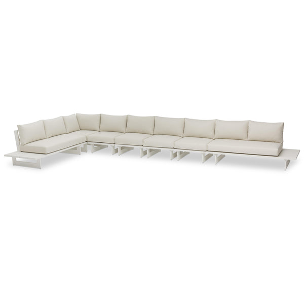 Meridian Maldives Cream Water Resistant Fabric Outdoor Patio Modular Sectional IMAGE 1