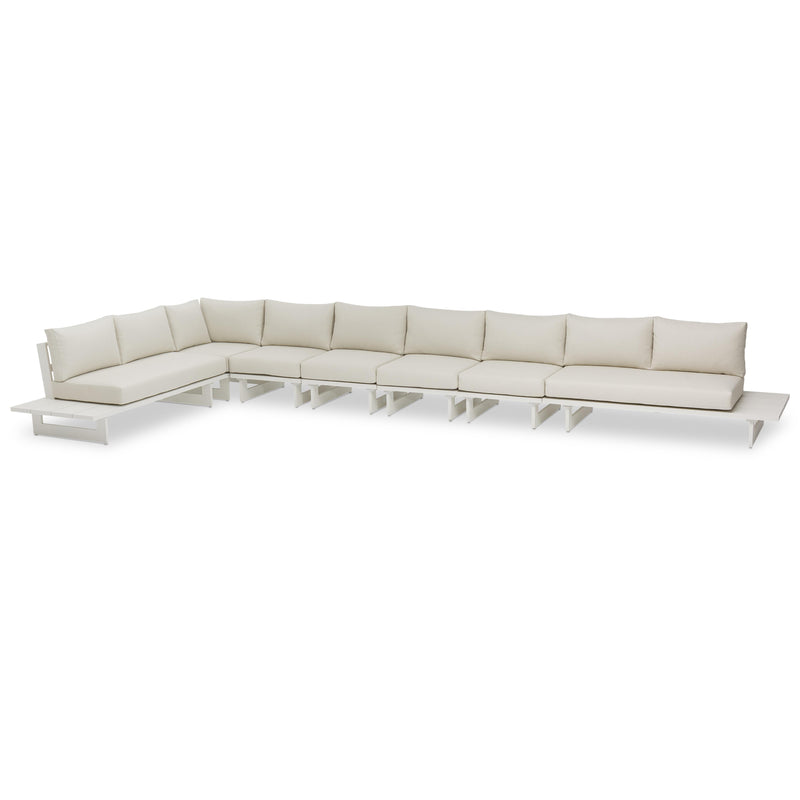 Meridian Maldives Cream Water Resistant Fabric Outdoor Patio Modular Sectional IMAGE 1