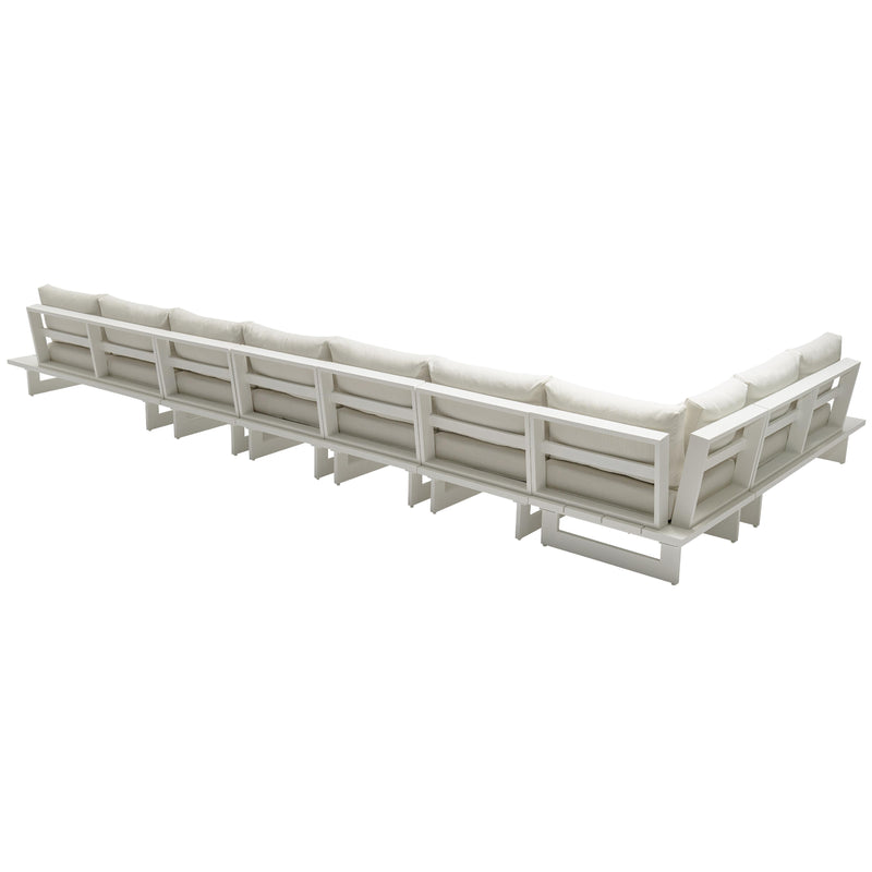 Meridian Maldives Cream Water Resistant Fabric Outdoor Patio Modular Sectional IMAGE 3