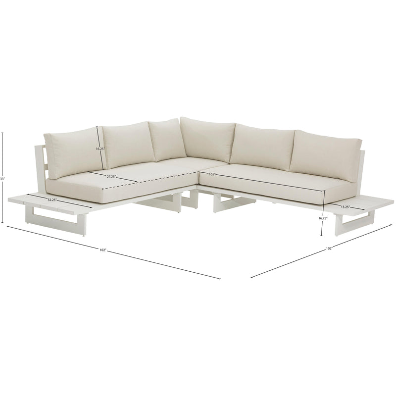 Meridian Maldives Cream Water Resistant Fabric Outdoor Patio Sectional (3 Boxes) IMAGE 10