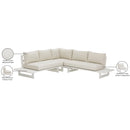 Meridian Maldives Cream Water Resistant Fabric Outdoor Patio Sectional (3 Boxes) IMAGE 11