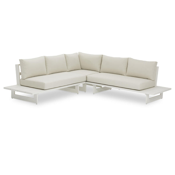 Meridian Maldives Cream Water Resistant Fabric Outdoor Patio Sectional (3 Boxes) IMAGE 1