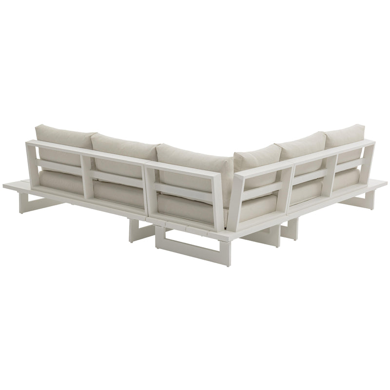 Meridian Maldives Cream Water Resistant Fabric Outdoor Patio Sectional (3 Boxes) IMAGE 3