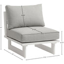 Meridian Maldives Grey Water Resistant Fabric Outdoor Patio Armless Chair IMAGE 10