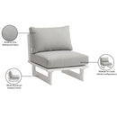 Meridian Maldives Grey Water Resistant Fabric Outdoor Patio Armless Chair IMAGE 11