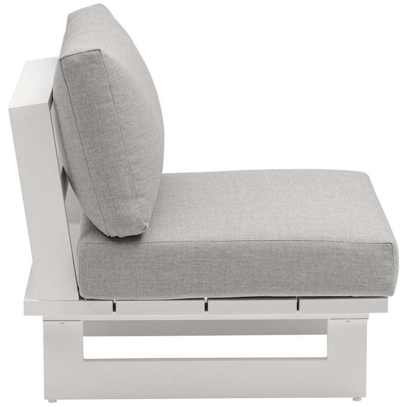 Meridian Maldives Grey Water Resistant Fabric Outdoor Patio Armless Chair IMAGE 4