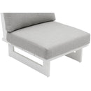 Meridian Maldives Grey Water Resistant Fabric Outdoor Patio Armless Chair IMAGE 7