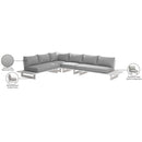 Meridian Maldives Grey Water Resistant Fabric Outdoor Patio Modular Sectional IMAGE 11