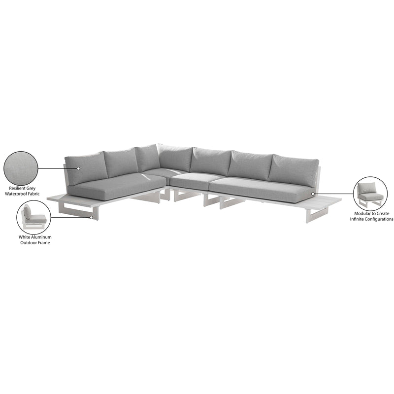 Meridian Maldives Grey Water Resistant Fabric Outdoor Patio Modular Sectional IMAGE 11