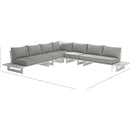 Meridian Maldives Grey Water Resistant Fabric Outdoor Patio Modular Sectional IMAGE 10