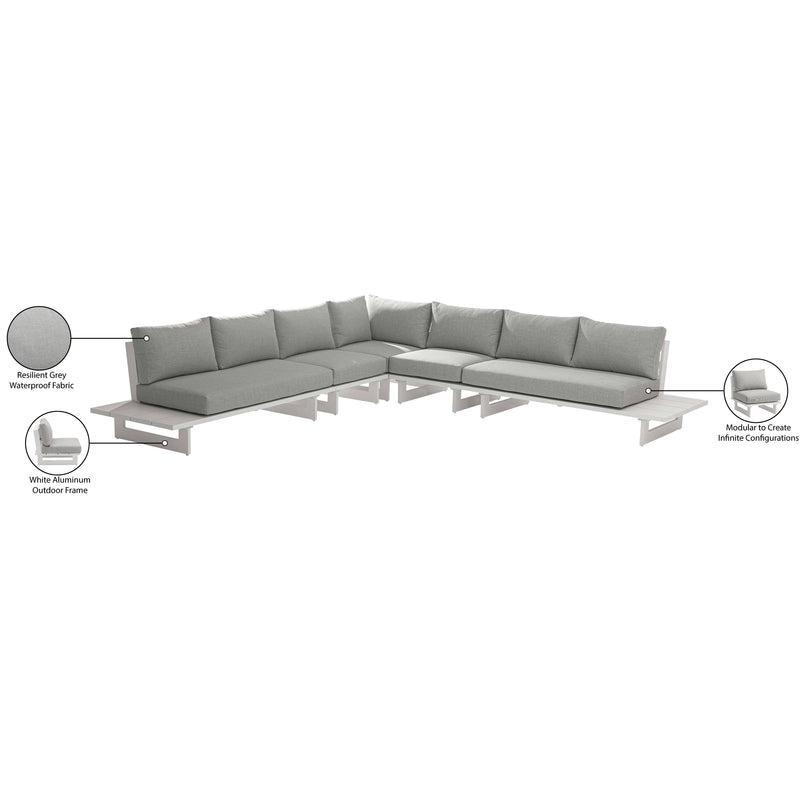 Meridian Maldives Grey Water Resistant Fabric Outdoor Patio Modular Sectional IMAGE 11
