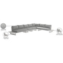 Meridian Maldives Grey Water Resistant Fabric Outdoor Patio Modular Sectional IMAGE 11