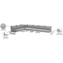 Meridian Maldives Grey Water Resistant Fabric Outdoor Patio Modular Sectional IMAGE 11