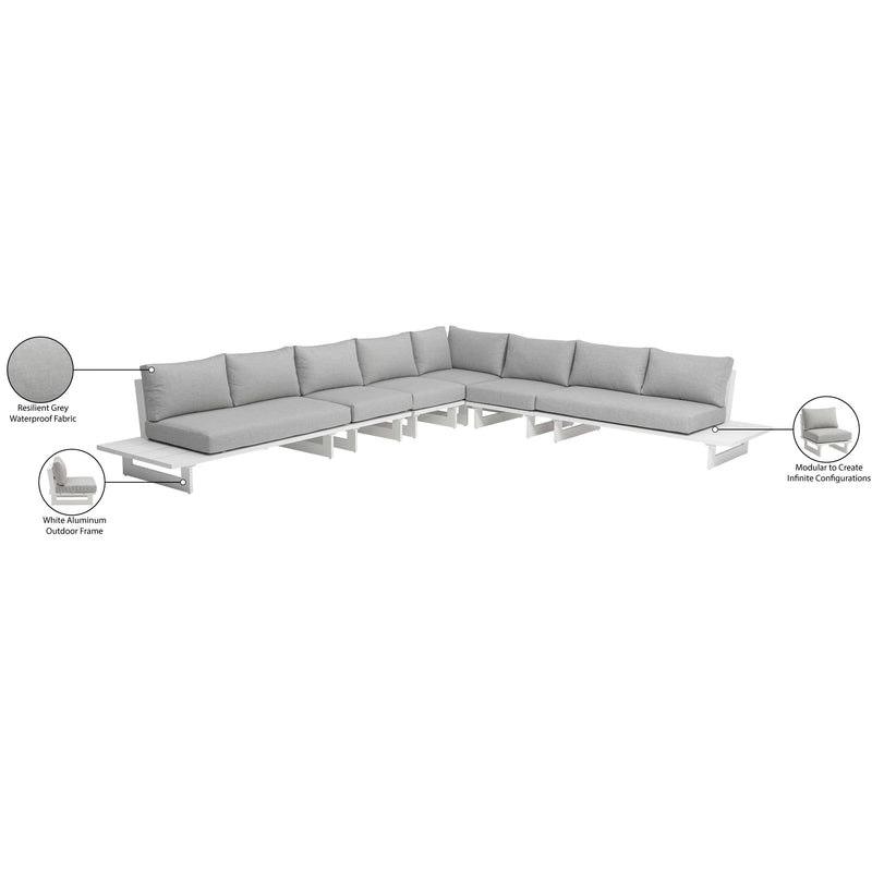 Meridian Maldives Grey Water Resistant Fabric Outdoor Patio Modular Sectional IMAGE 10