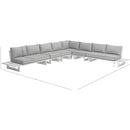 Meridian Maldives Grey Water Resistant Fabric Outdoor Patio Modular Sectional IMAGE 9