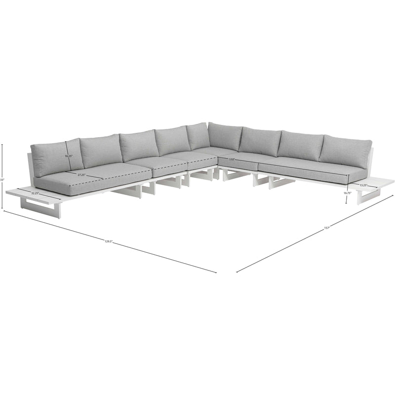 Meridian Maldives Grey Water Resistant Fabric Outdoor Patio Modular Sectional IMAGE 9