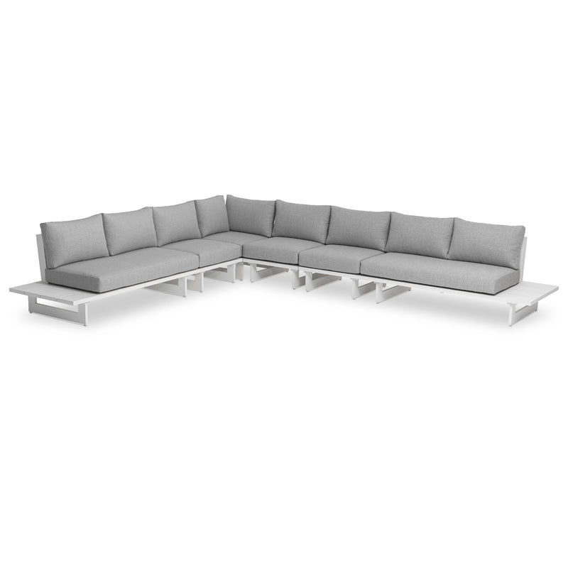 Meridian Maldives Grey Water Resistant Fabric Outdoor Patio Modular Sectional IMAGE 1