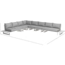 Meridian Maldives Grey Water Resistant Fabric Outdoor Patio Modular Sectional IMAGE 9