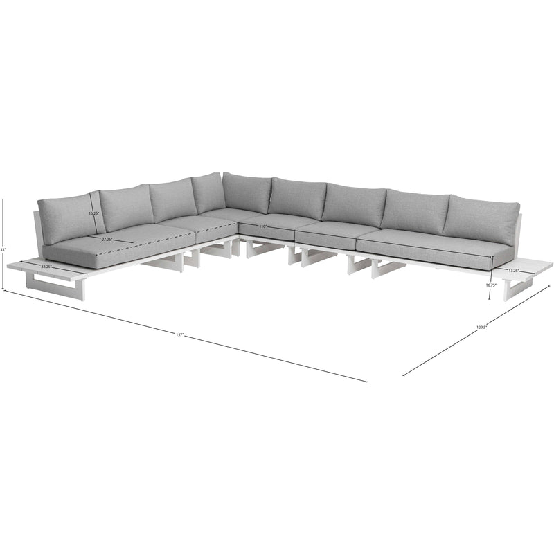 Meridian Maldives Grey Water Resistant Fabric Outdoor Patio Modular Sectional IMAGE 9