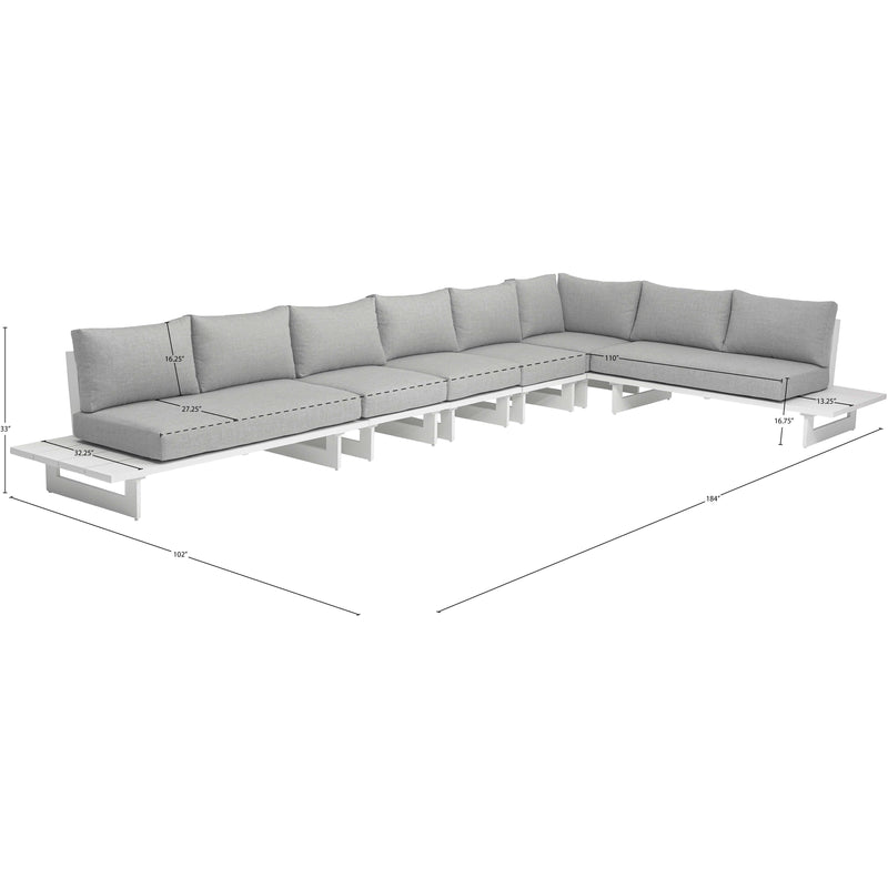 Meridian Maldives Grey Water Resistant Fabric Outdoor Patio Modular Sectional IMAGE 11