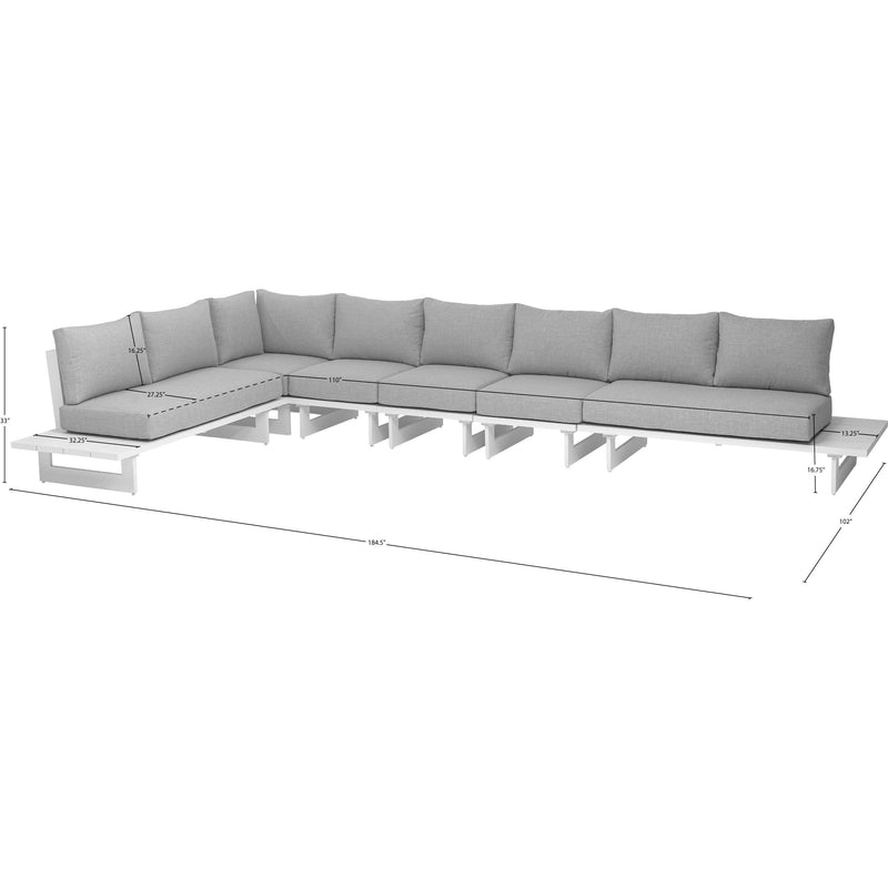 Meridian Maldives Grey Water Resistant Fabric Outdoor Patio Modular Sectional IMAGE 10