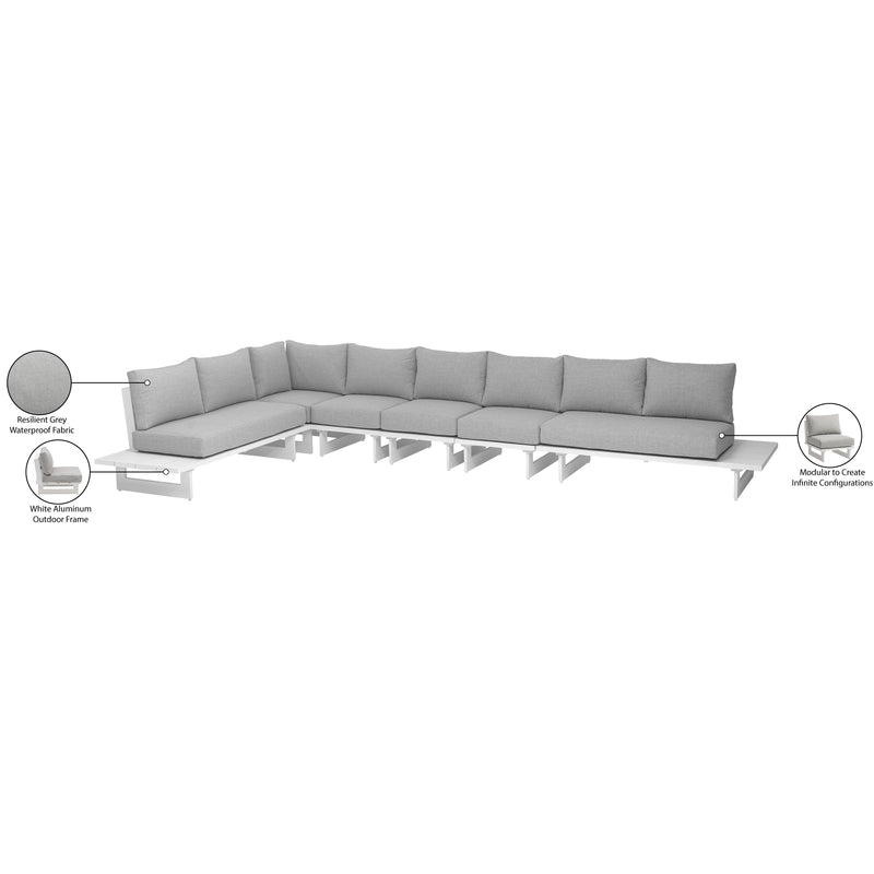 Meridian Maldives Grey Water Resistant Fabric Outdoor Patio Modular Sectional IMAGE 11