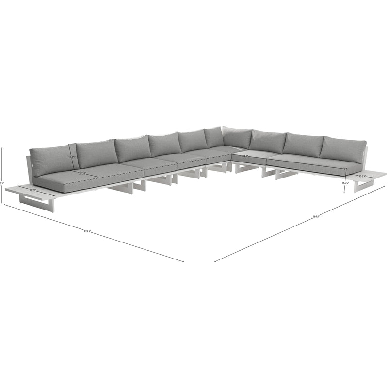 Meridian Maldives Grey Water Resistant Fabric Outdoor Patio Modular Sectional IMAGE 11