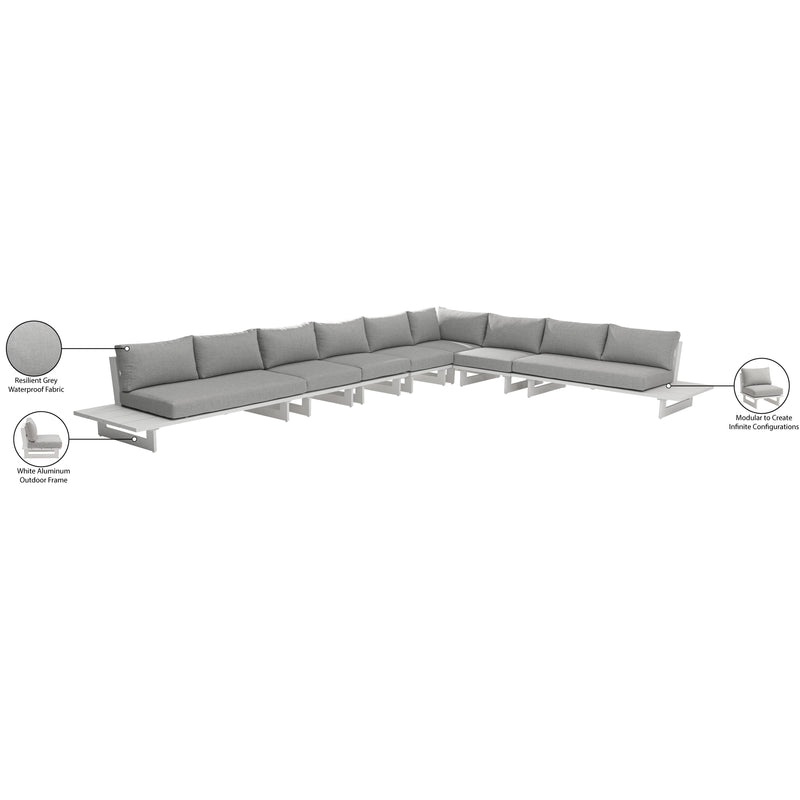Meridian Maldives Grey Water Resistant Fabric Outdoor Patio Modular Sectional IMAGE 12