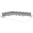 Meridian Maldives Grey Water Resistant Fabric Outdoor Patio Modular Sectional IMAGE 10