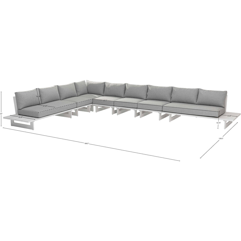 Meridian Maldives Grey Water Resistant Fabric Outdoor Patio Modular Sectional IMAGE 10