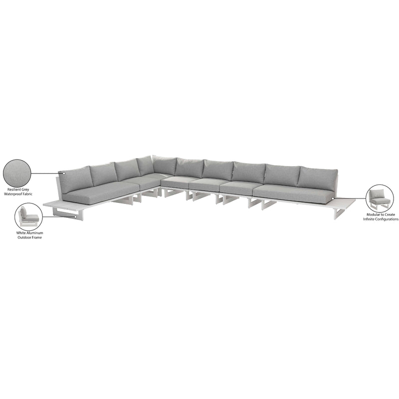 Meridian Maldives Grey Water Resistant Fabric Outdoor Patio Modular Sectional IMAGE 11