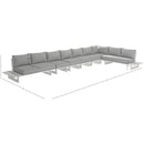 Meridian Maldives Grey Water Resistant Fabric Outdoor Patio Modular Sectional IMAGE 11