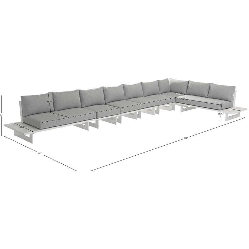 Meridian Maldives Grey Water Resistant Fabric Outdoor Patio Modular Sectional IMAGE 11