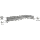 Meridian Maldives Grey Water Resistant Fabric Outdoor Patio Modular Sectional IMAGE 12