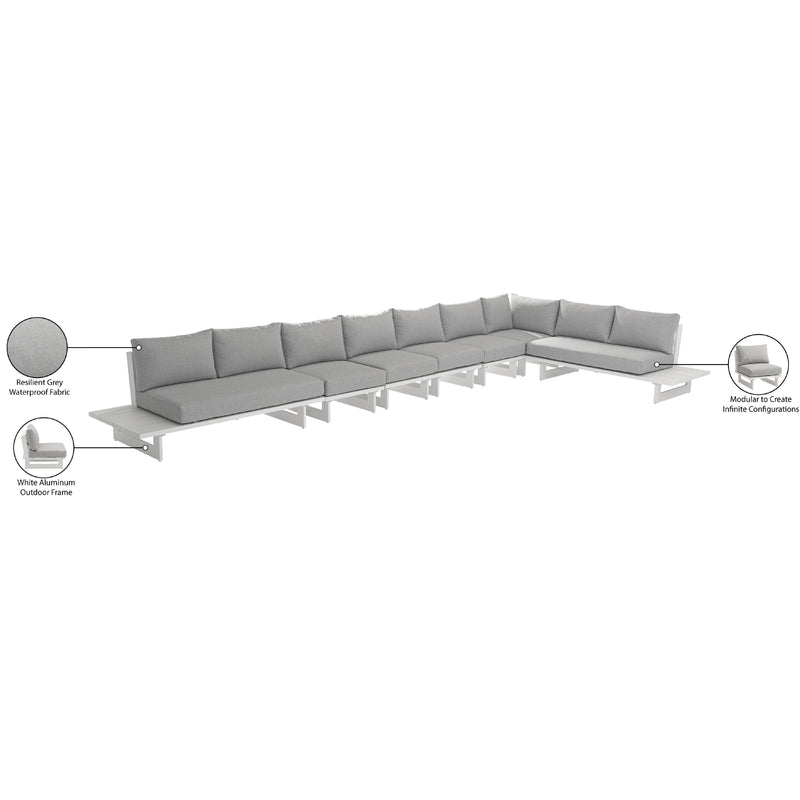 Meridian Maldives Grey Water Resistant Fabric Outdoor Patio Modular Sectional IMAGE 12