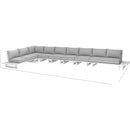 Meridian Maldives Grey Water Resistant Fabric Outdoor Patio Modular Sectional IMAGE 10