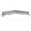 Meridian Maldives Grey Water Resistant Fabric Outdoor Patio Modular Sectional IMAGE 10