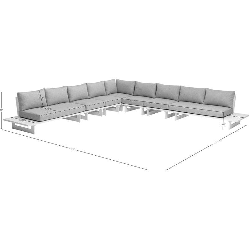 Meridian Maldives Grey Water Resistant Fabric Outdoor Patio Modular Sectional IMAGE 10