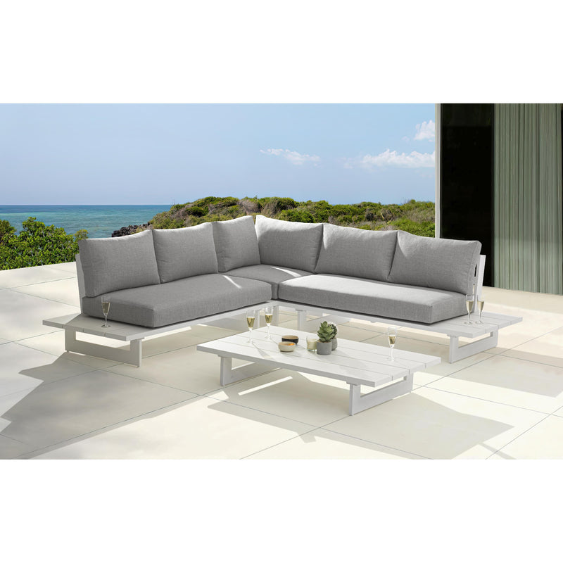 Meridian Maldives Grey Water Resistant Fabric Outdoor Patio Sectional (3 Boxes) IMAGE 2