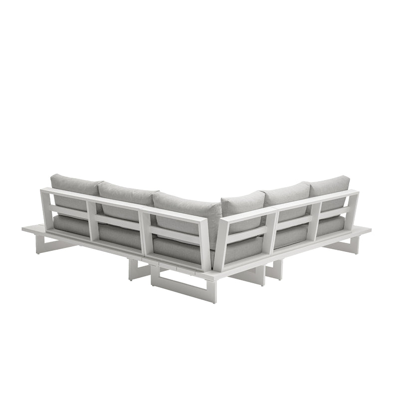 Meridian Maldives Grey Water Resistant Fabric Outdoor Patio Sectional (3 Boxes) IMAGE 3