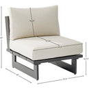 Meridian Maldives Cream Water Resistant Fabric Outdoor Patio Armless Chair IMAGE 11