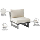 Meridian Maldives Cream Water Resistant Fabric Outdoor Patio Armless Chair IMAGE 12
