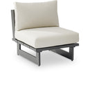 Meridian Maldives Cream Water Resistant Fabric Outdoor Patio Armless Chair IMAGE 1