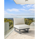 Meridian Maldives Cream Water Resistant Fabric Outdoor Patio Armless Chair IMAGE 2