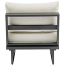 Meridian Maldives Cream Water Resistant Fabric Outdoor Patio Armless Chair IMAGE 3