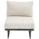 Meridian Maldives Cream Water Resistant Fabric Outdoor Patio Armless Chair IMAGE 5