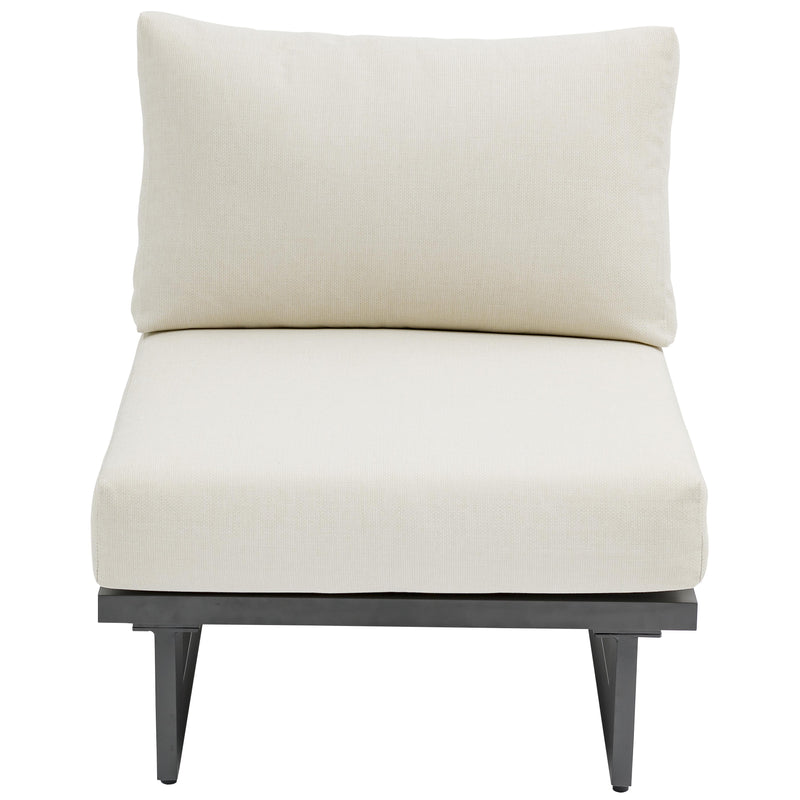 Meridian Maldives Cream Water Resistant Fabric Outdoor Patio Armless Chair IMAGE 5