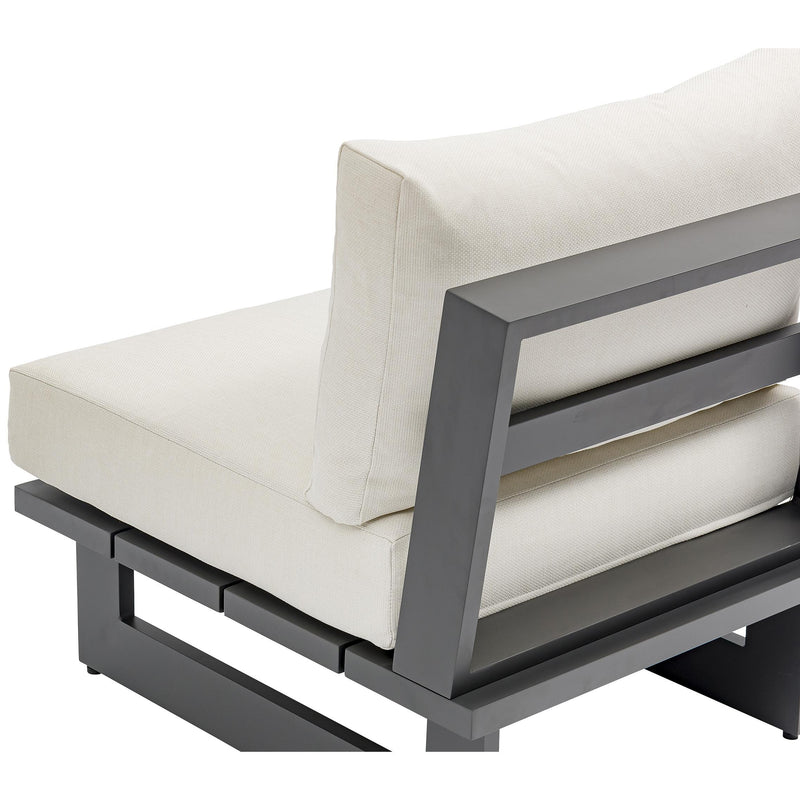 Meridian Maldives Cream Water Resistant Fabric Outdoor Patio Armless Chair IMAGE 8
